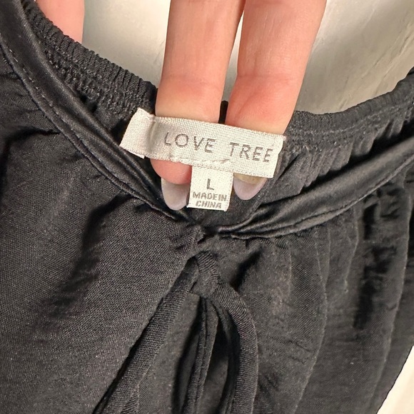 Love Stitch Black Dress Smocked Puff Sleeve Babydoll Mini Dress w/ Ruffle Hem - Picture 3 of 16